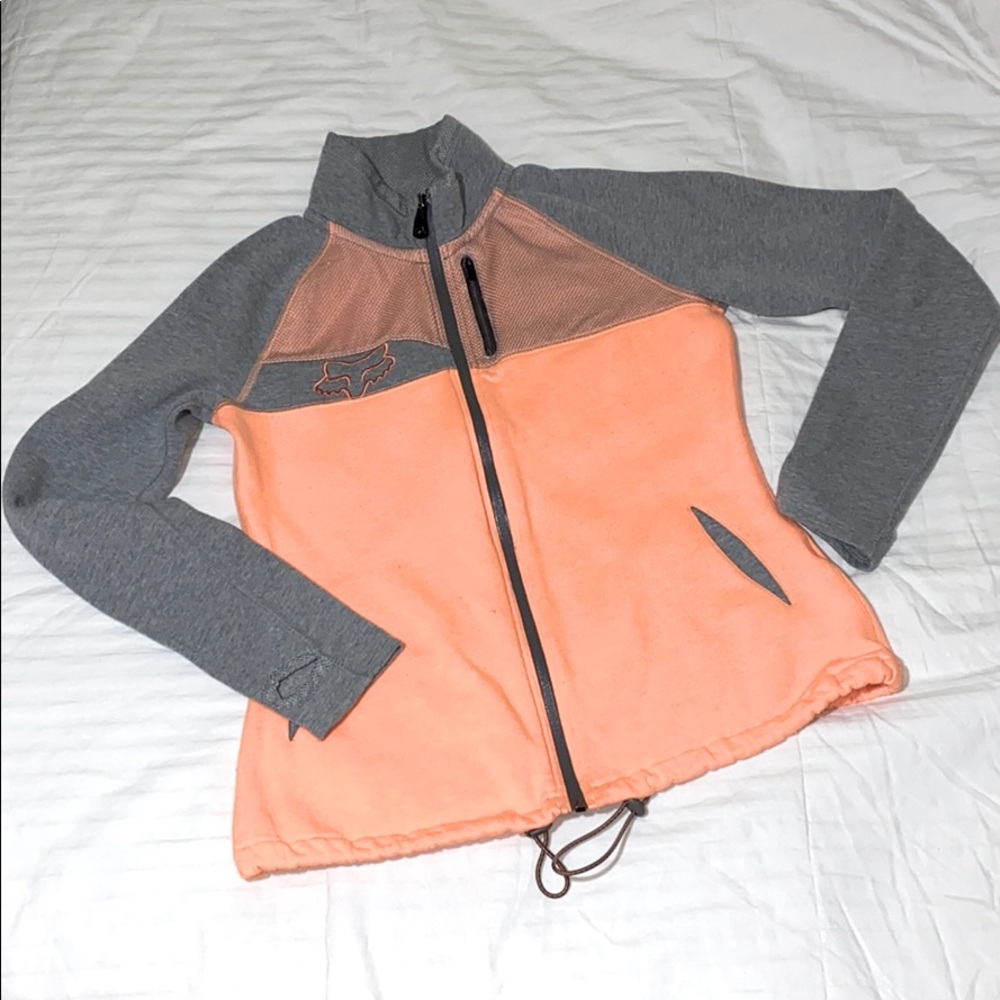 Fox Riders Peach Zip Up Cinch Bottom Thumb Hole Sm